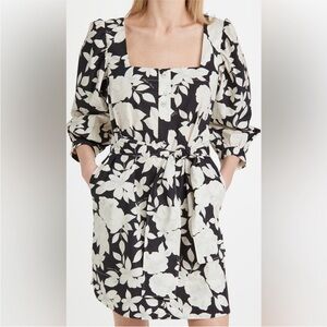CARA CARA Black & White Floral patterned Justine dress | L